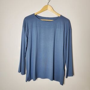 Eileen Fisher medium blue 3/4 sleeve basic top XL - Tags removed